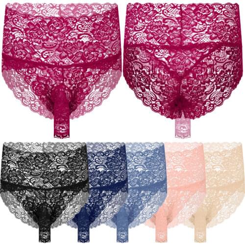 Mens Panties Lace Underwear Sissy Sexy Lingerie Underpants Erotic Lingerie Briefs Open Bulge Pouch High Quality Clothes For Sex
