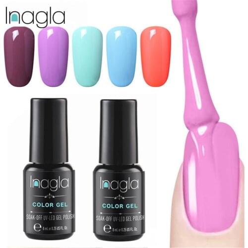 Inagla 8ML General Color Gel Nail Polish Nail Art Design Manicure 62 Colors Soak off Enamel Gel Polish LED UV Gel Varnish