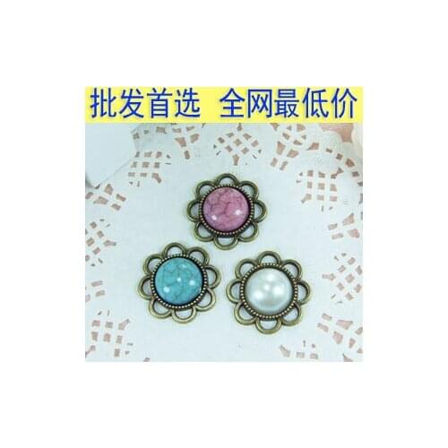 Vintage 2.5 laciness alloy houaphan pearl decoration buckle diy handmade hair accessory material