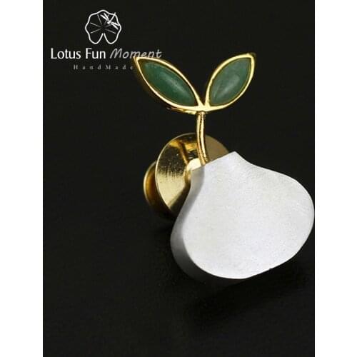 Lotus Fun Moment Real 925 Sterling Silver Natural Handmade Fashion Jewelry Cute Spring in the Air Women Brooches Broche Pin