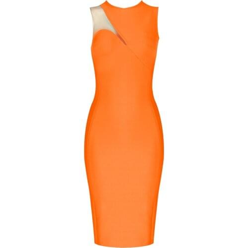 Women Dress Elegant Bandage Sexy Party Club Sleeveless Bodycon Dress Mesh New Summer Dresses Clothes