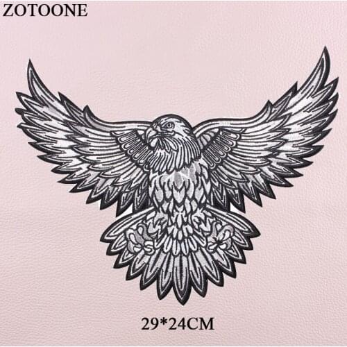 ZOTOONE Iron On Punk Eagle Patch Jeans Embroidery Tactical Rock Animal Patches For Jacket Clothes DIY Applique Accessory G