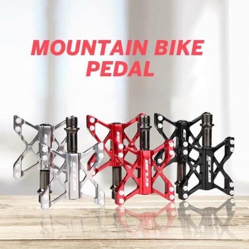 1 Pair Gc-009 Aluminum Alloy Bike Pedals For Mtb Non-slip Bicycle Pedal 3 Bearing Flat Platform Antiskid Cycling Pedal Bike Part