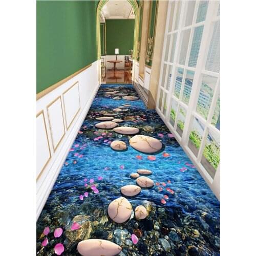 100% Polyester 3D Cropable Floor Mat Corridor Stairs Anti-slip Cushion Hotel Home Avenue Mat