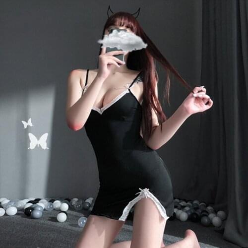 2020 New Hot Sale Sexy Lingerie Nightdress Female Summer Lace Slit Bag Hip Temptation Home Suspender Skirt Pajamas