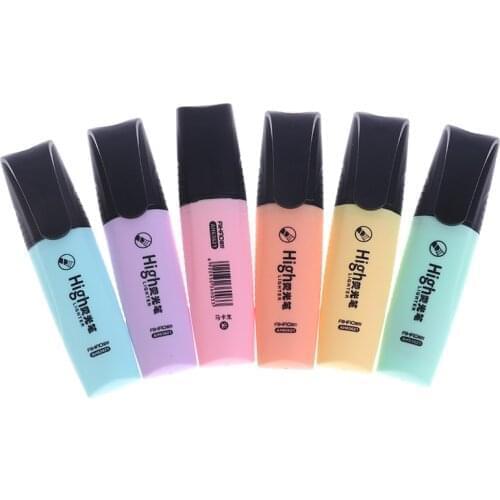 6 Colors Mini Colorful Highlighters Pastel Markers Single Text Focus Marker Pens for School Office