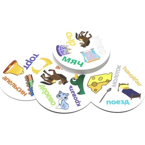 8 kits board Game flash pair RU word picture Divination table game for family party playing Cards