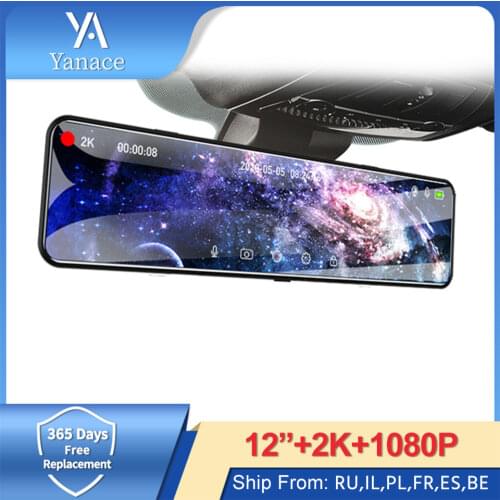 Sony 335 Front 1440P Car DVR Touch Screen Stream Media Dual Lens 2.5K Mirror DVR Dash Cam Video Recorder with 1080P Rear camera