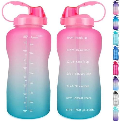 ZOMAKE Large Half Gallon Motivational Water Bottle with Time Marker & Straw, Water Jug for Fitness,Gym and Outdoor Sports