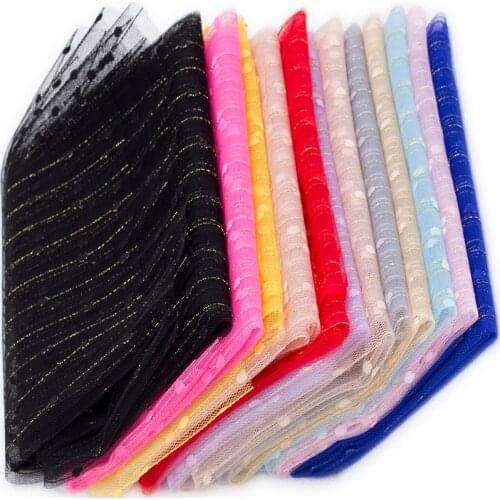 Cheap Tutu Organza Fabric for Sewing Childrens Dress Gold Strip Mesh Fabric for DIY Colorful Background Decoration 100*150cm/pc