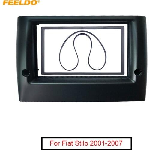 FEELDO Car 2Din Radio Fascia Frame Adapter for Fiat Stilo Stereo CD/DVD Audio Face Panel Dash Installation Trim Kit