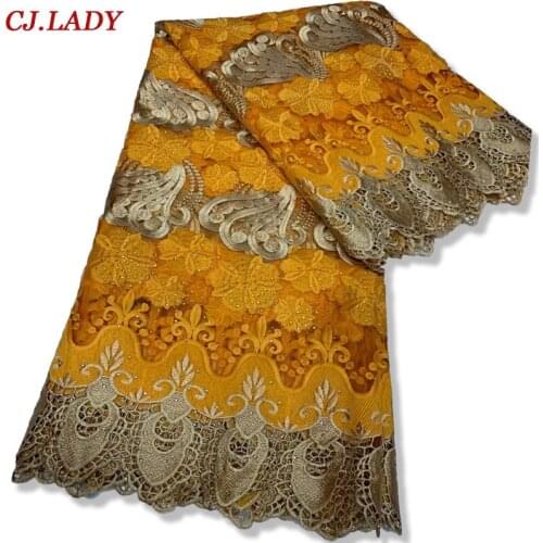 French Embroidery Guipure Cord Lace Fabric 2021 High Quality Lace Nigerian African Lace Fabric For Wedding Party Dress Cloth A03