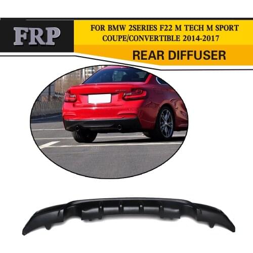 FRP Black Car Rear Diffuser Lip for BMW 2 Series F22 220i 228i 230i M Sport Coupe Convertible 2014-2017