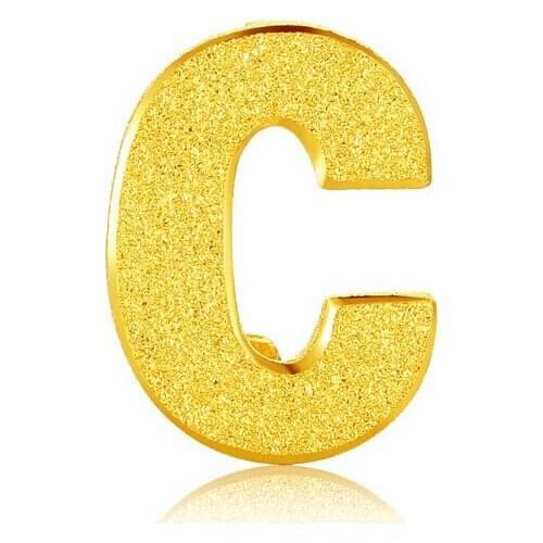 Hot sale 999 24k Yellow Gold 3D Letter C Bracelet 0.95g
