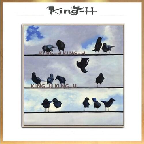 New lovely bird animal oil painting canvas acrylic multi-bird hand-painted living room wall is the gift of childrens room