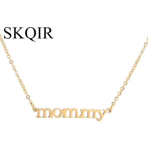 Mom Pendant Gold Color Chain Necklace For Mother Custom Letter Mommy Personalized Mommy Choker Femme Collares Love Gift Jewelry