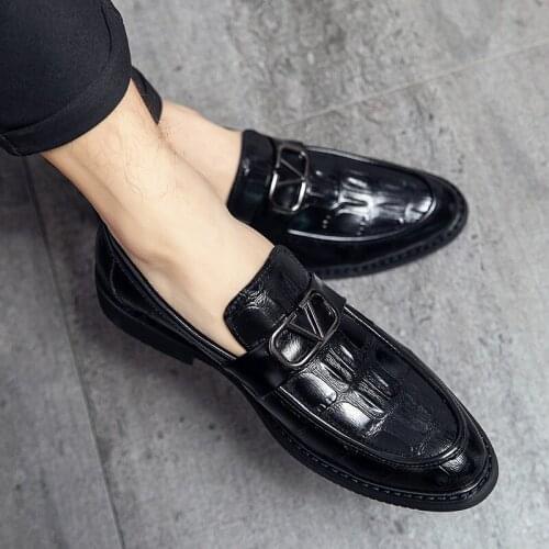 Mazefeng classic business mens dress shoes fashion elegant formal wedding shoes black casual business mens niujin shoes E37-44