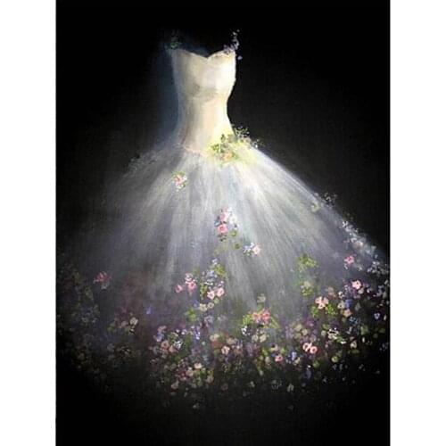 Cartoon flower dress Full Drill Resin Mosaic 5D Diy Embroidery Diamond Painting New arrivel 3D Cross Stitch Kits sticker NEW052