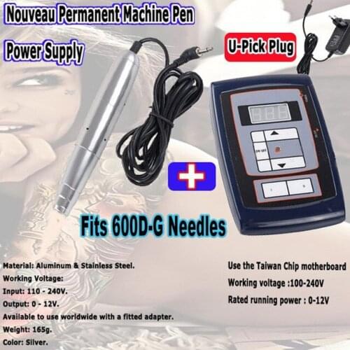 Rotary Swiss Motor Tattoo Kits Permanent Makeup Machine Power Supply & Pen for Eyebrow Eyeliner Lips Fits 600D-G 688D-G Needles