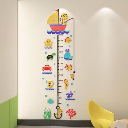 60%HOTWall Sticker Eco-friendly Wear Resistant Acrylic Resin Animal Growth Chart Nursery Room Sticker for Home