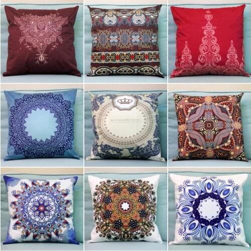 Pillow Case Throw Pillowcase Cotton Linen Printed Pillow Covers for Office Home Textile Bohemian