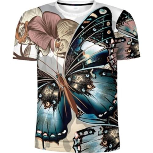 2021 new butterfly 3d printed T-shirts for men and women Harajuku short sleeve fashion soft and comfortable tops for women in su