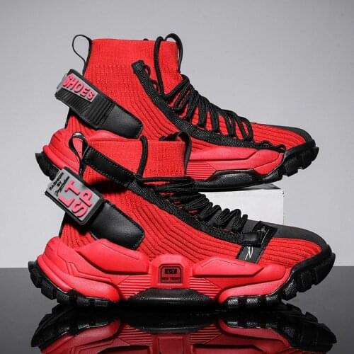 2021 New Sport Trainers Men High Top Sport Sock Shoes Men Anti Slip Man Running Shoes Breathable Walking Sneakers Mens