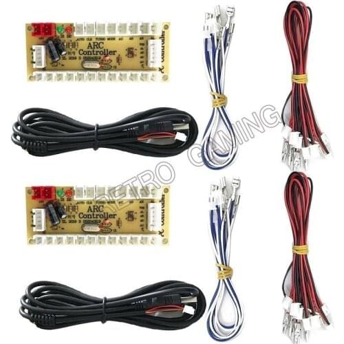 PC USB Zero Delay Encoder Circuit Board Diy Kit Led Push Button Joystick 2.8mm 4.8mm 5Pin Cable Arcade DIY Projects