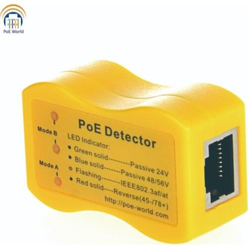 PoE-World Quickly identify Power over Ethernet with RJ-45 PoE Detector PoE TesterLED Display passive /802.3af/at; 24v/48v/56v