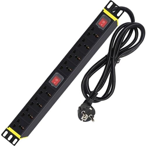 Industrial Power Strip Power Distribution Unit Outlet Double break switch 8AC Universal Socket 2M Cord EU UK US AU IEC14/20 Plug