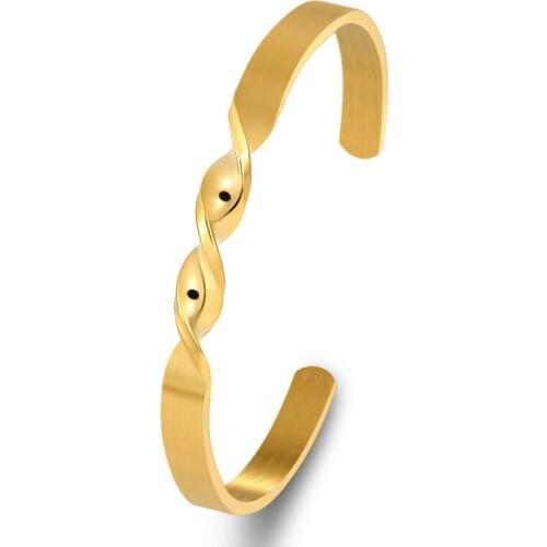 Simple Twist Geometry Cuff Bangles Jewellery Stainless Steel Designer Bracelet Gold Jewelry Fashion Bijoux Femme Pulseras
