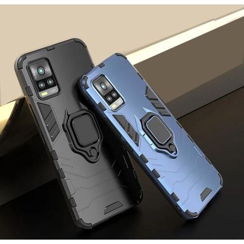 Shockproof Armor Case for Vivo S9 S9E S7 S6 S5 S1 Pro Car Strong Magnetic Finger Ring Stand PC + TPU Hybrid Phone Back Cover