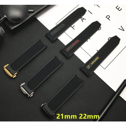 Brand quality 21mm 22mm soft Rubber Silicone Watch band Watchband repalcement for Omega strap Speedmaster 326 series Wrist belt