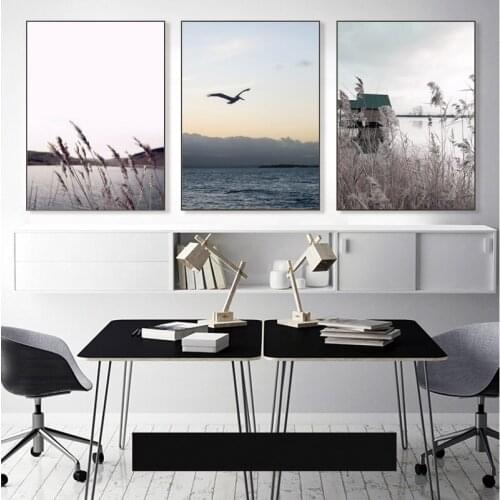 Retro Poster Nordic Pastoral Style Wall Art Canvas Painting Landscape Posters And Prints Wall Pictures for Living Room Unframed