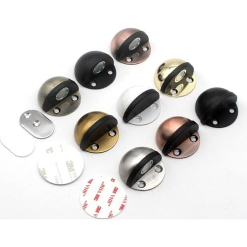 Rubber Door Stopper Non Punching Sticker Hidden Door Holder Catch Floor Mounted Nail-free Door Stop Door Hardware