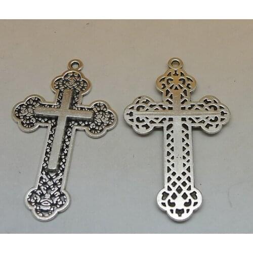RONGQING 2018 New 25pcs/pack Crosses 52x34mm Religion DIY Necklace Hollow Pendant accessories Jewelry Charms