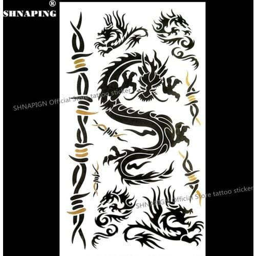 SHNAPIGN Eastern Dragon Temporary Body Art Flash Tattoo Sticker 10*17cm Waterproof Henna Fake Tatoo Car Styling Wall Sticker