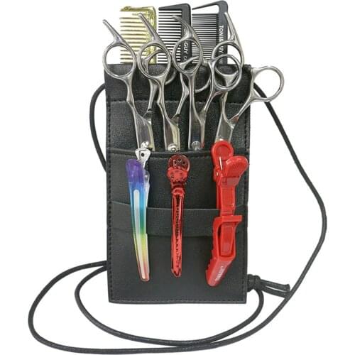 Hairdressing Tool Storage Bag Durable Leather With Adjustable Shoulder Strap Scissor Pouch Holster For Barber Hair Salon