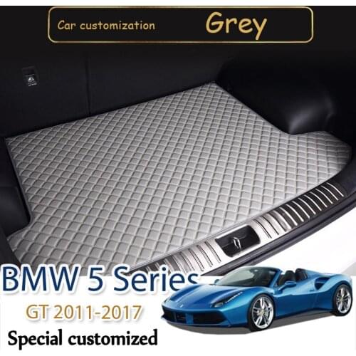 High quality waterproof Leather Liner Car Boot Liner Cargo Compartment Floor Carpet Mud Kick For BMW 5 Series GT F07 2011-2017