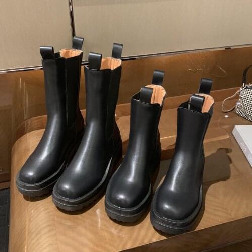 Women Chunky Heel Ankle Boots Woman Shoes Autumn Brand Designer Chelsea Boots Female Platform Boots Lasdies Fashion