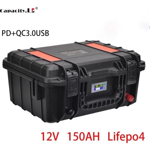 12V lifepo4 100ah lithium waterproof rechargeable battery pack 150ah with PD BMS outdoor camping RV moter Inverter