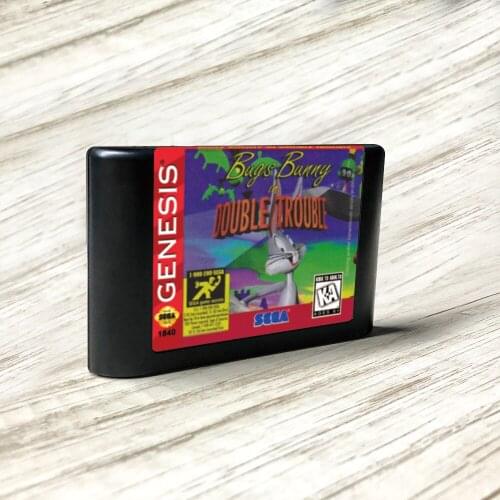 Bugs Bunny in Double Trouble - USA Label Flashkit MD Electroless Gold PCB Card for Sega Genesis Megadrive Video Game Console