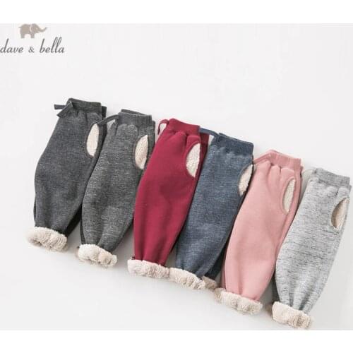 DB6532 dave bella unisex autumn winter baby girls boys full length infant fashion pants children toddler trousers