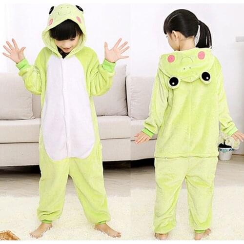 Frog Cosplay Costume for Kids Boy Girl Funny Cute Animal Suit Winter Warm Soft Jumpsuit Festival Gift Zipper Design