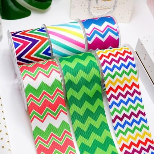 DIY Cartoon Stripes And Grids Printed Grosgrain Ribbon For Craft Supplies Sewing Accessories 5 Yards. 4378