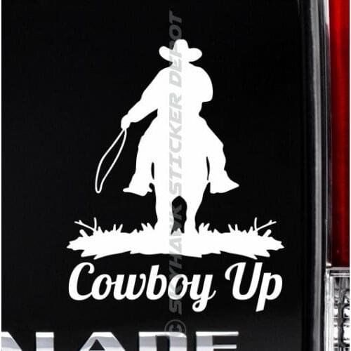 For Cowboy Up Bumper Sticker Vinyl Decal Wild West Western Truck Country fit Car Styling