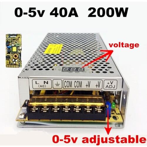 Digital Display Switching Power Supply 200W Voltage Adjustable DC 0-5V 40A Whole Range Adjustable Power Supply