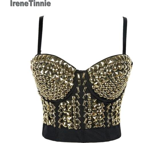 Irene Tinnie Good Quality New Fashion Lady Sexy Luxury Rhinestone Bra Straps Ustier Corset Wedding Party Corset Crop Top