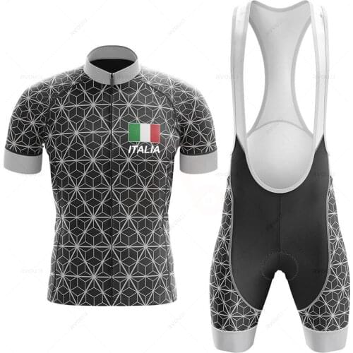 Italy 2021 Men Short Sleeve Cycling Jersey Set Summer Cycling Clothing MTB Maillot Ropa Ciclismo Sportswear Blue Bicycle Suit