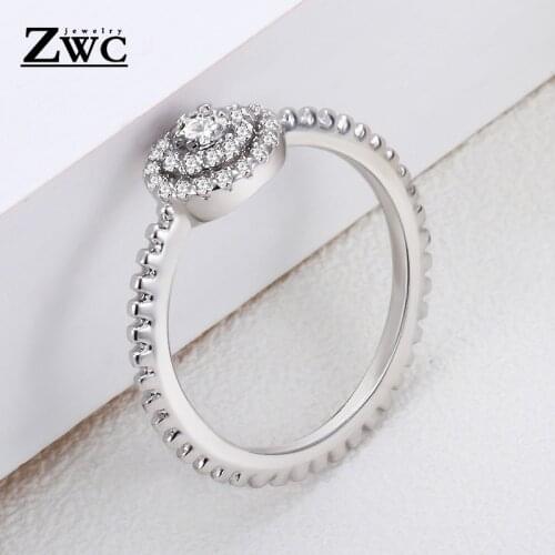 ZWC Fashion High-end Fine Crystal Inlay Vintage Ring for Women Men Party Wedding Romantic Personality Ring Jewelry Gift
